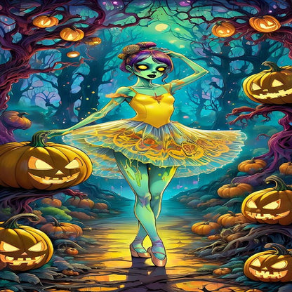 Ghost Ballet Girl - Full AB Round Drill Diamond Painting 40*70CM