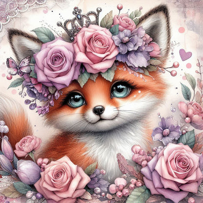 Rose Fox - Full Round Drill Diamond Painting 30*30CM