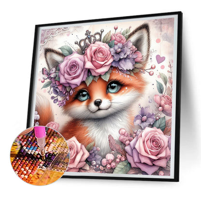 Rose Fox - Full Round Drill Diamond Painting 30*30CM