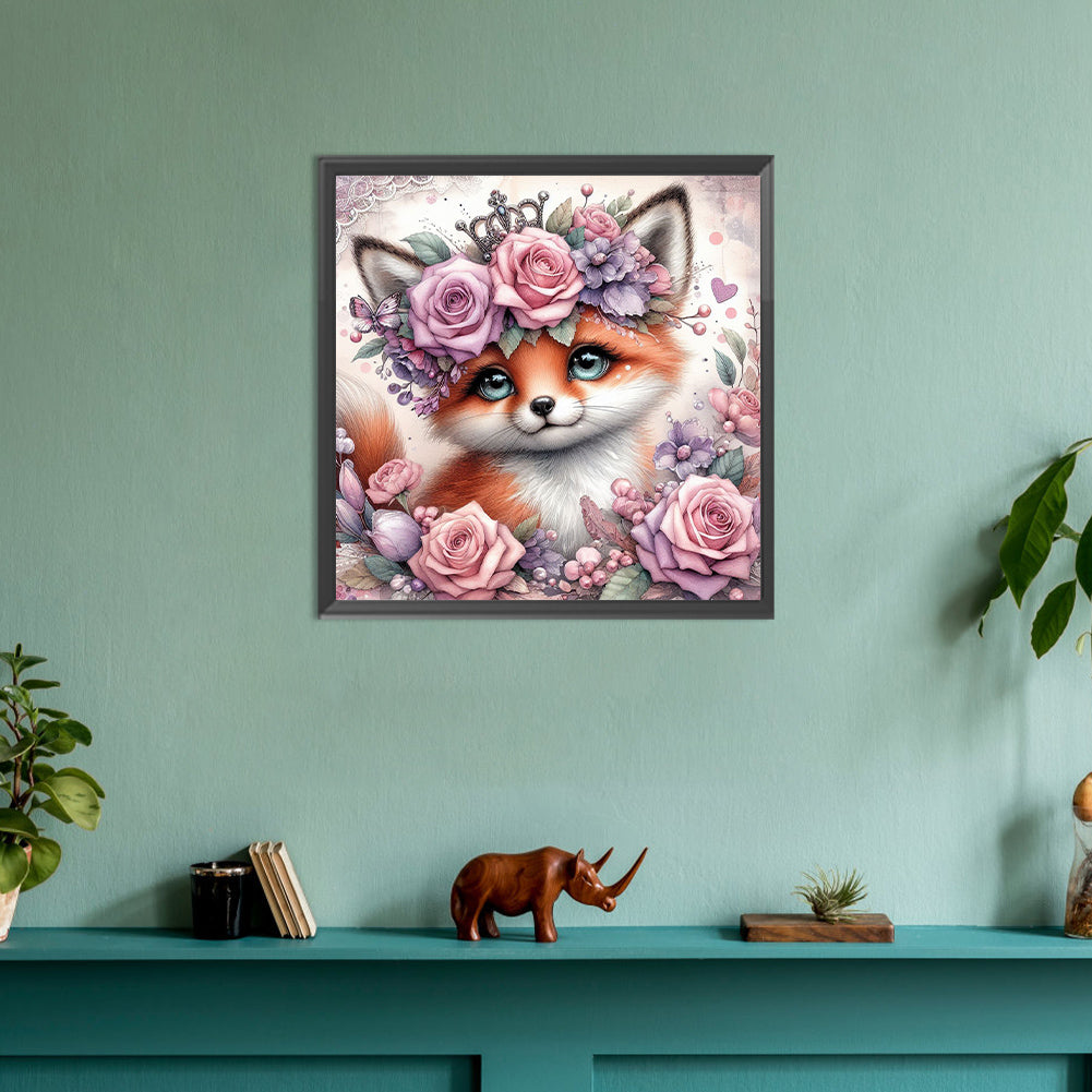 Rose Fox - Full Round Drill Diamond Painting 30*30CM