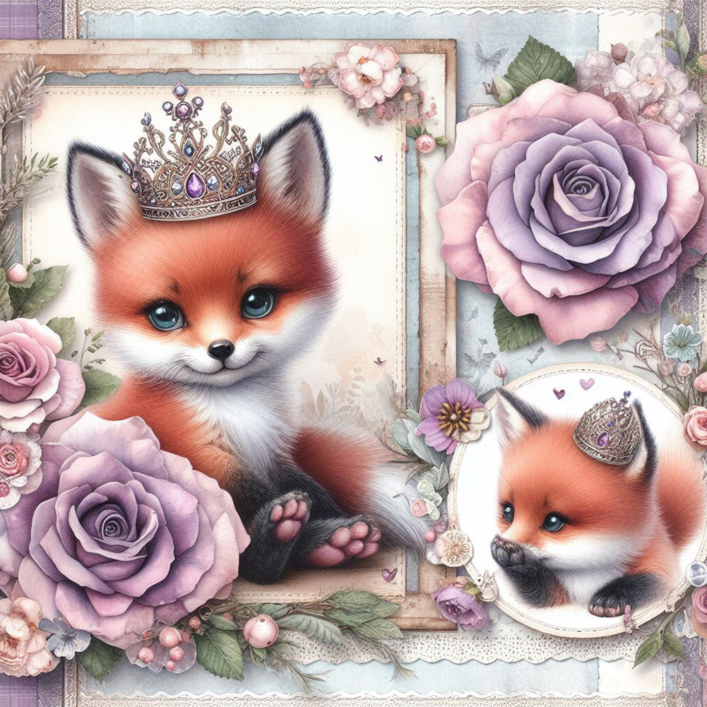 Rose Fox - Full Round Drill Diamond Painting 30*30CM