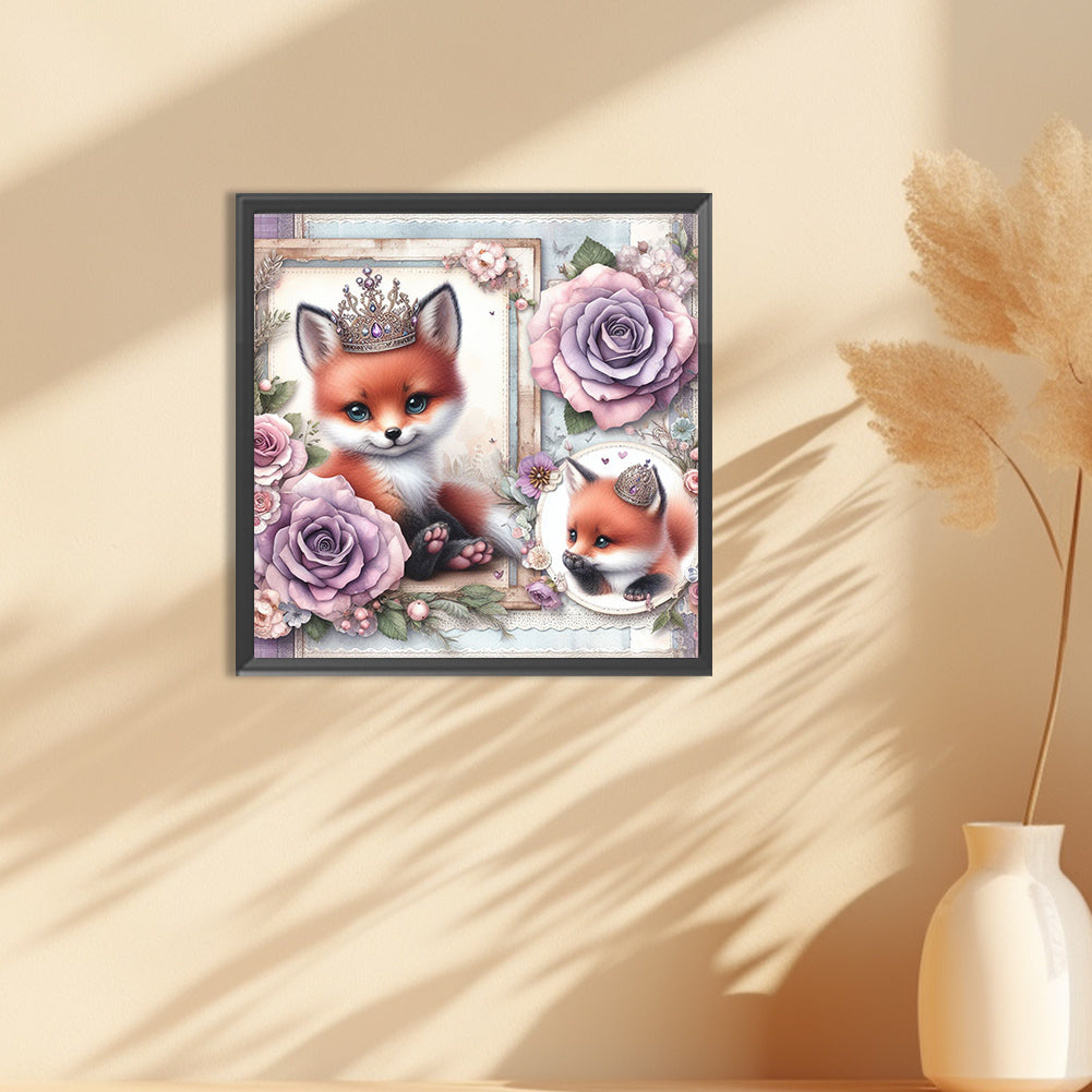 Rose Fox - Full Round Drill Diamond Painting 30*30CM