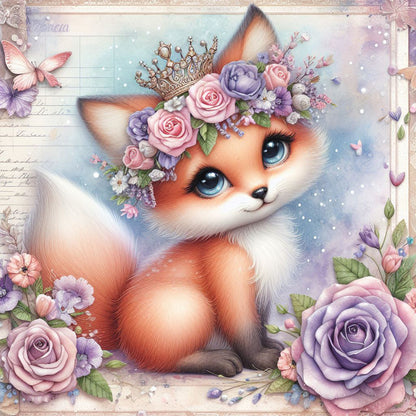 Rose Fox - Full Round Drill Diamond Painting 30*30CM