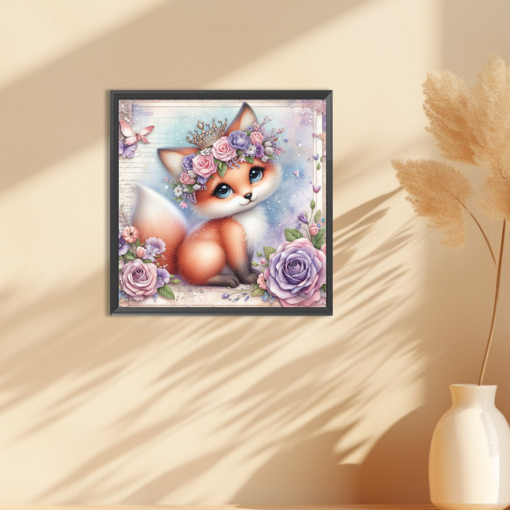 Rose Fox - Full Round Drill Diamond Painting 30*30CM