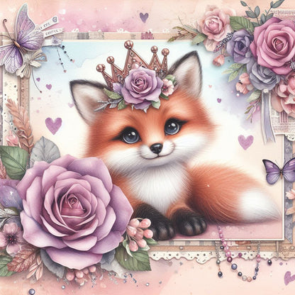 Rose Fox - Full Round Drill Diamond Painting 30*30CM