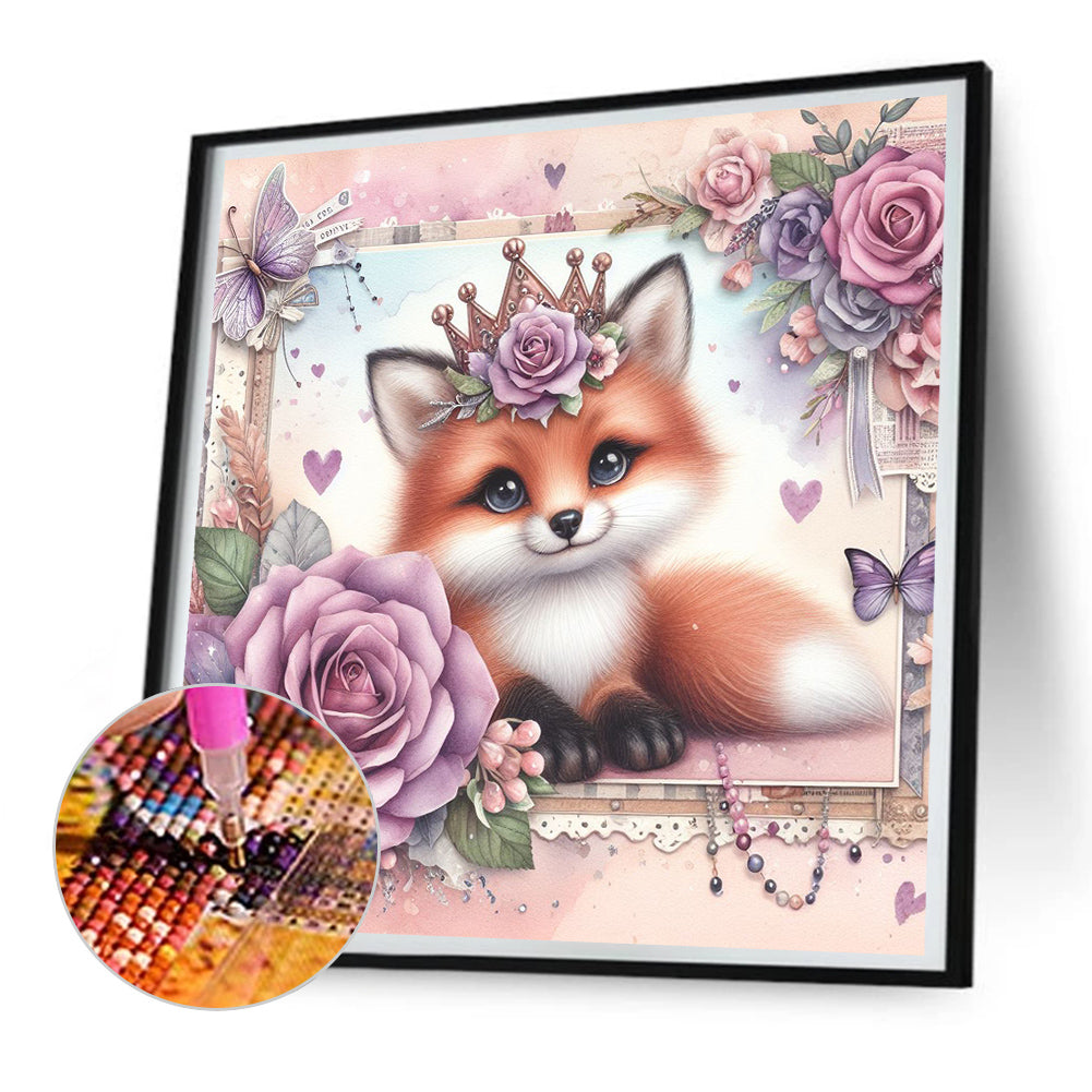 Rose Fox - Full Round Drill Diamond Painting 30*30CM