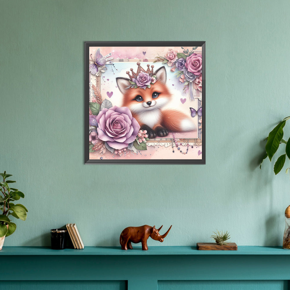 Rose Fox - Full Round Drill Diamond Painting 30*30CM