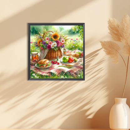 Spring Outdoor Flowers And Fruits - Full Round Drill Diamond Painting 30*30CM