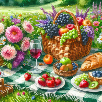 Spring Outdoor Flowers And Fruits - Full Round Drill Diamond Painting 30*30CM