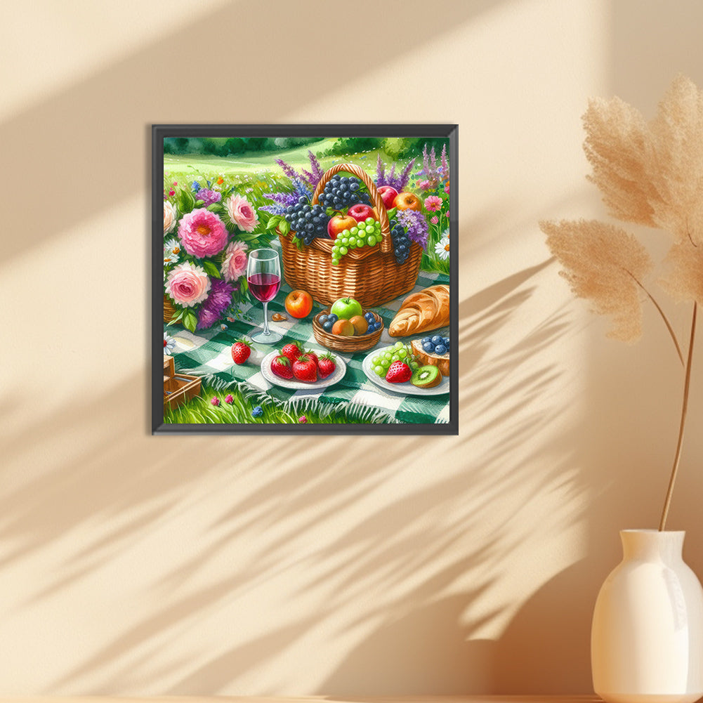 Spring Outdoor Flowers And Fruits - Full Round Drill Diamond Painting 30*30CM