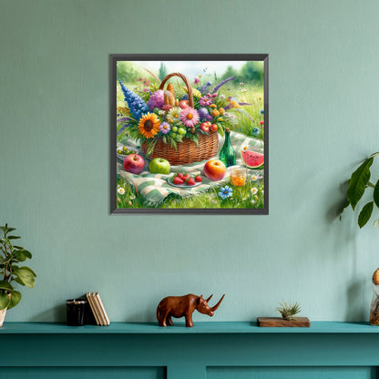 Spring Outdoor Flowers And Fruits - Full Round Drill Diamond Painting 30*30CM