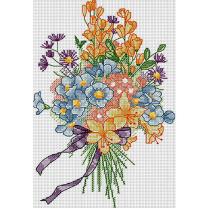 Wildflower Bouquet - 14CT Stamped Cross Stitch 18*28CM(Joy Sunday)