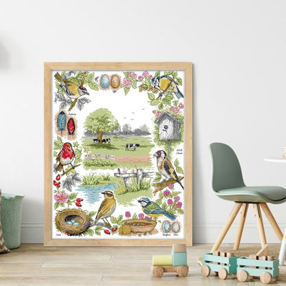 Bird Ecology - 14CT Stamped Cross Stitch 48*58CM(Joy Sunday)