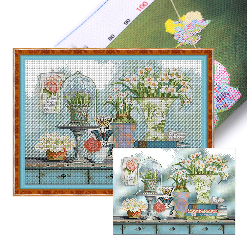 Garden Collection - 14CT Stamped Cross Stitch 30*21CM(Joy Sunday)