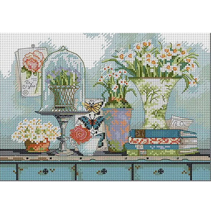 Garden Collection - 14CT Stamped Cross Stitch 30*21CM(Joy Sunday)