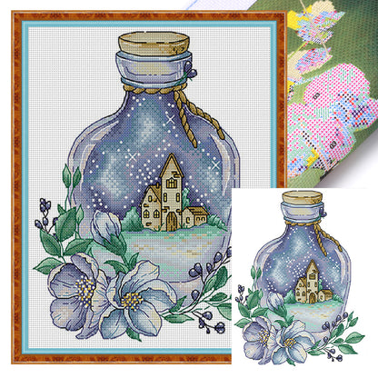 Night In A Magic Bottle - 14CT Stamped Cross Stitch 22*29CM(Joy Sunday)