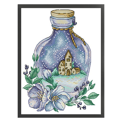 Night In A Magic Bottle - 14CT Stamped Cross Stitch 22*29CM(Joy Sunday)