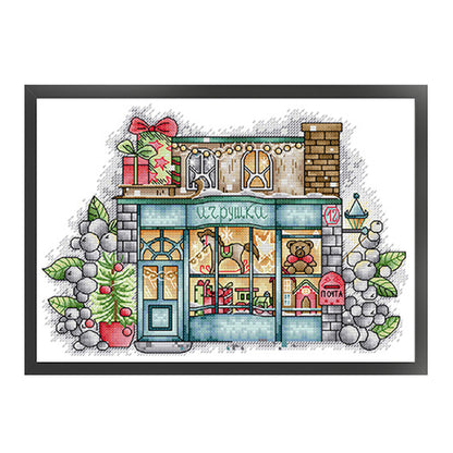 Christmas Toy Store - 14CT Stamped Cross Stitch 31*22CM(Joy Sunday)