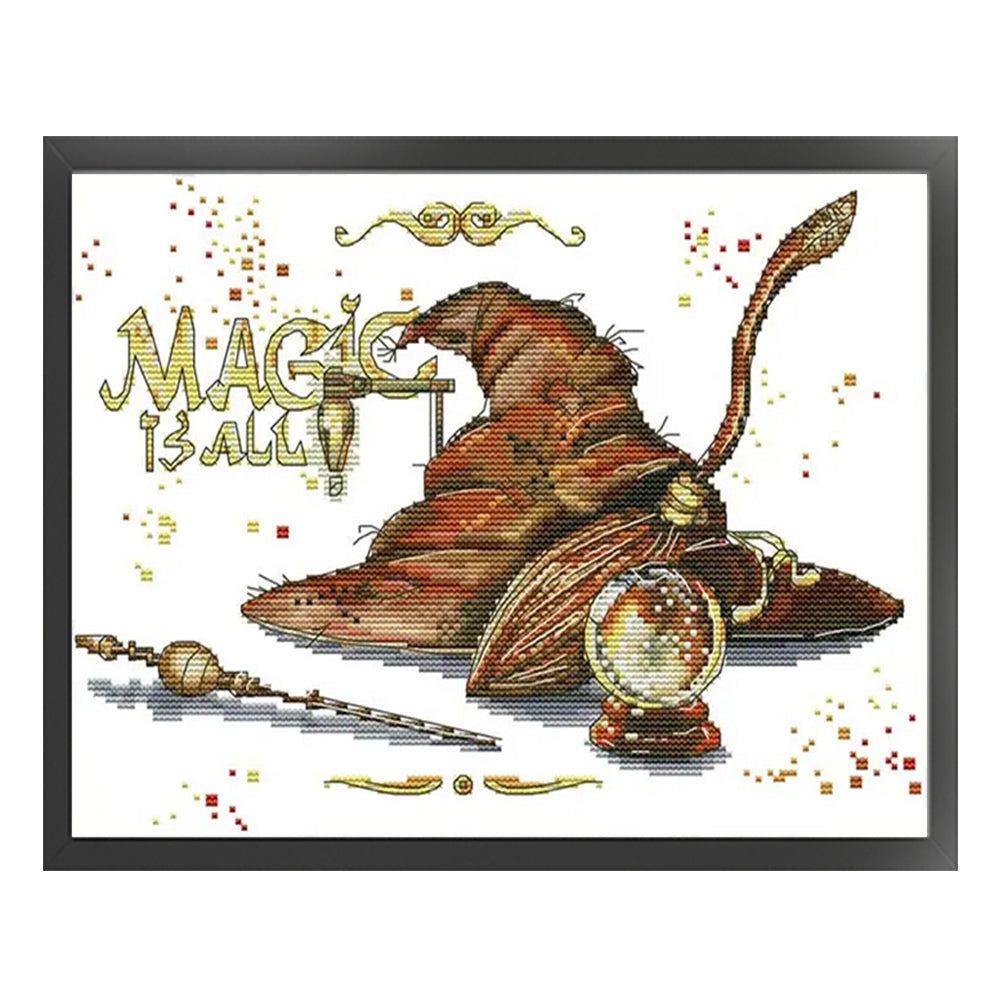 Magic Props - 14CT Stamped Cross Stitch 34*27CM(Joy Sunday)