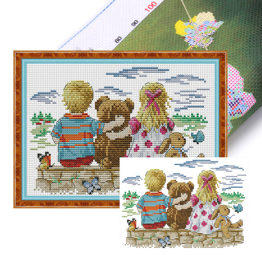 Child'S Dream - 14CT Stamped Cross Stitch 27*19CM(Joy Sunday)