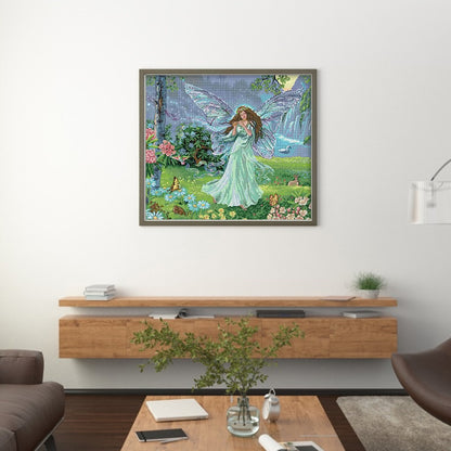 Butterfly Fairy In Blue - 14CT Stamped Cross Stitch 49*43CM(Joy Sunday)