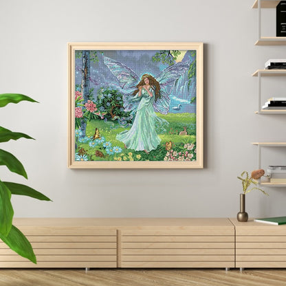 Butterfly Fairy In Blue - 14CT Stamped Cross Stitch 49*43CM(Joy Sunday)