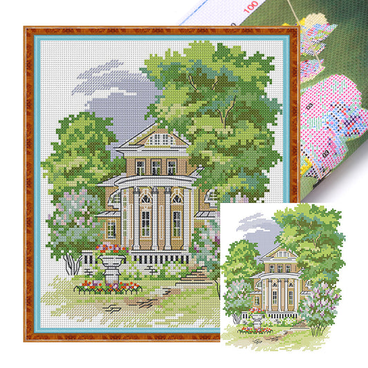 Secluded Manor - 14CT Stamped Cross Stitch 22*26CM(Joy Sunday)