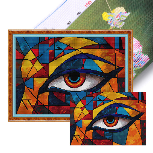 Eye - 14CT Stamped Cross Stitch 41*31CM(Joy Sunday)