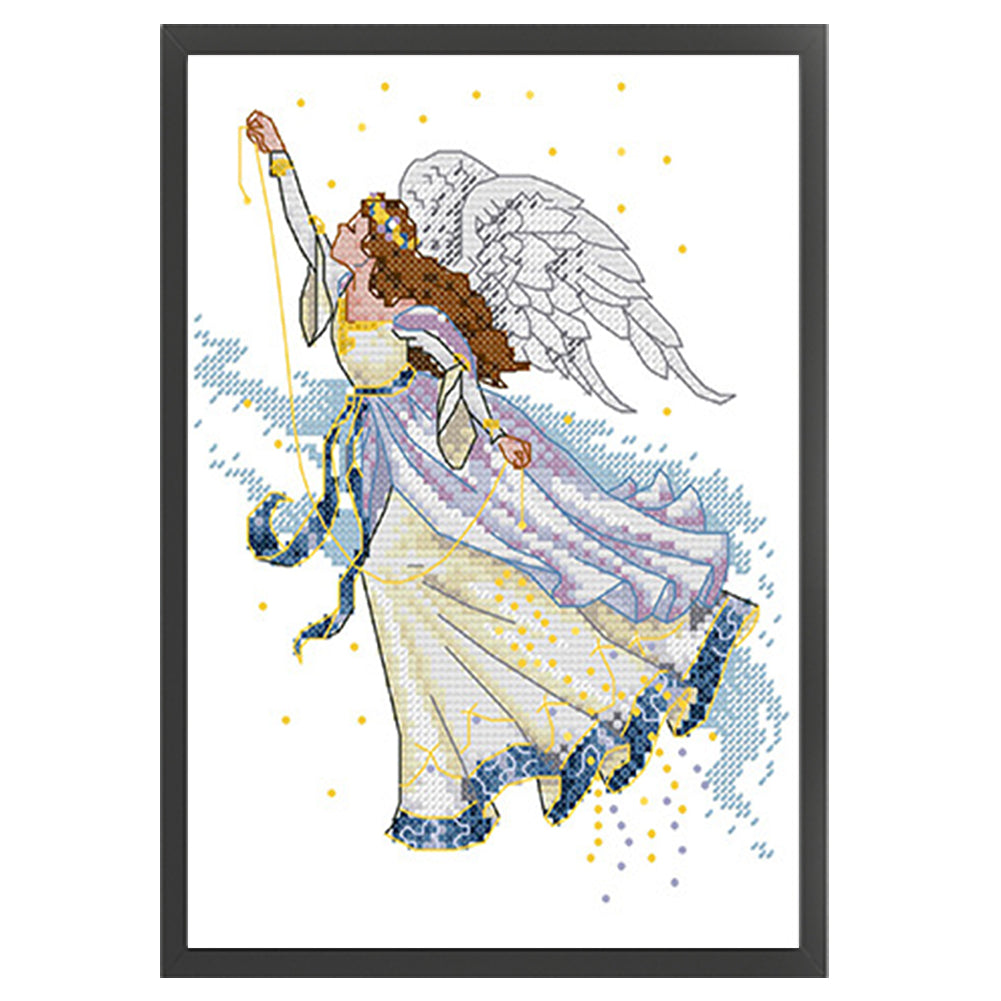 Butterfly Fairy Fifteen - 14CT Stamped Cross Stitch 19*27CM(Joy Sunday)