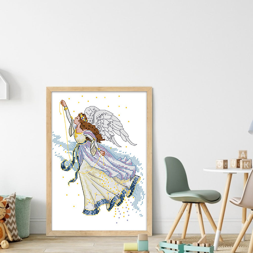 Butterfly Fairy Fifteen - 14CT Stamped Cross Stitch 19*27CM(Joy Sunday)