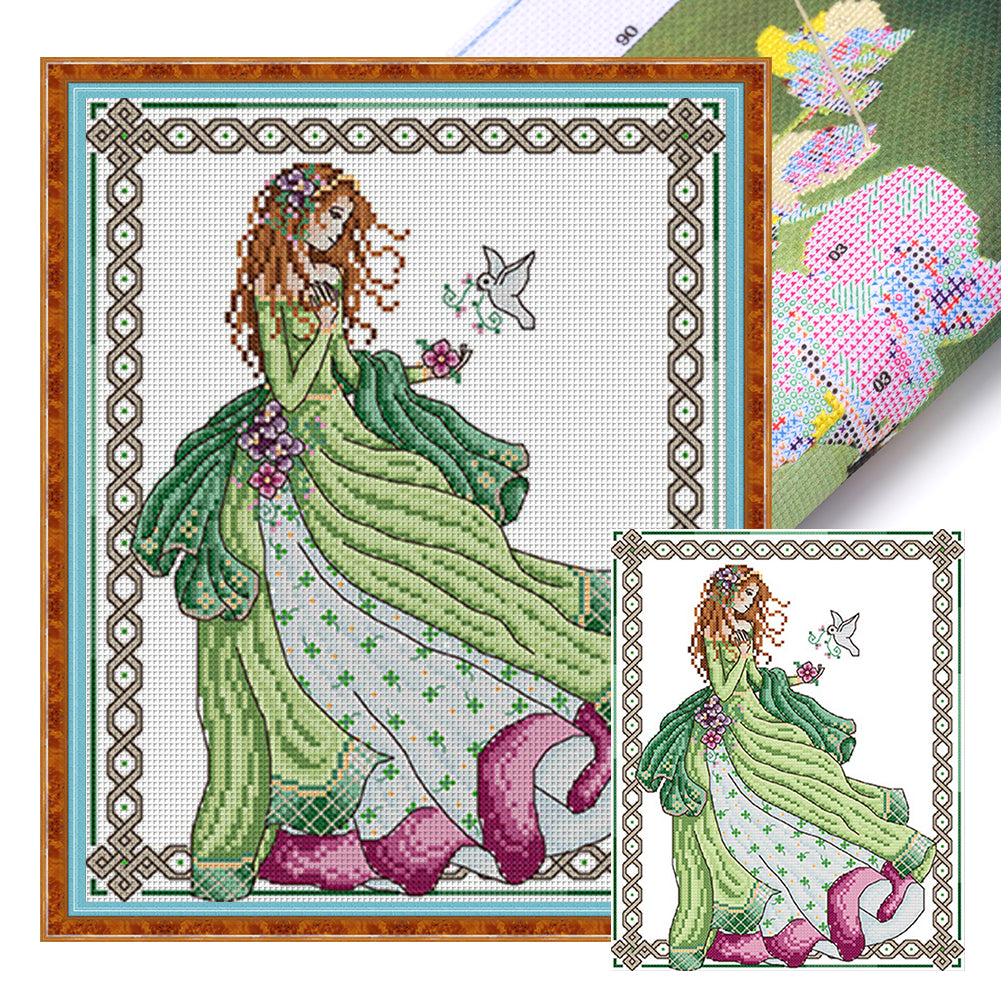 Peace Angel 3 - 14CT Stamped Cross Stitch 28*34CM(Joy Sunday)