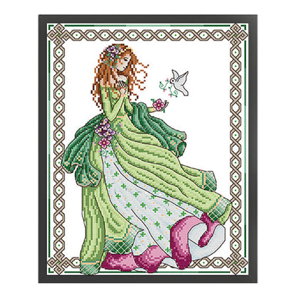 Peace Angel 3 - 14CT Stamped Cross Stitch 28*34CM(Joy Sunday)