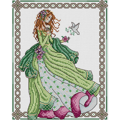 Peace Angel 3 - 14CT Stamped Cross Stitch 28*34CM(Joy Sunday)