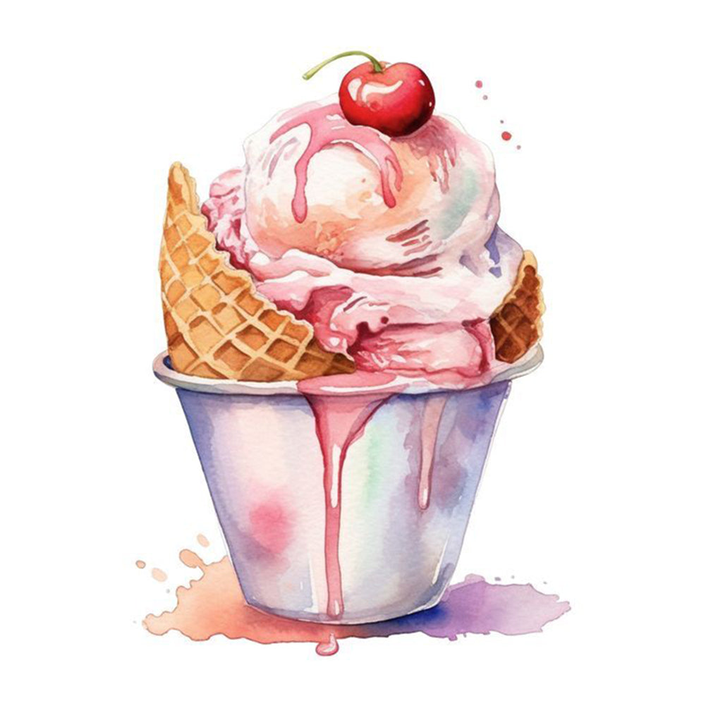 Ice Cream - 18CT Stamped Cross Stitch 30*30CM