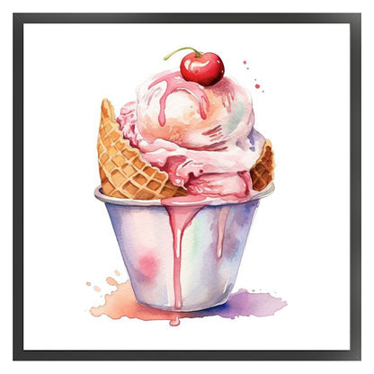 Ice Cream - 18CT Stamped Cross Stitch 30*30CM