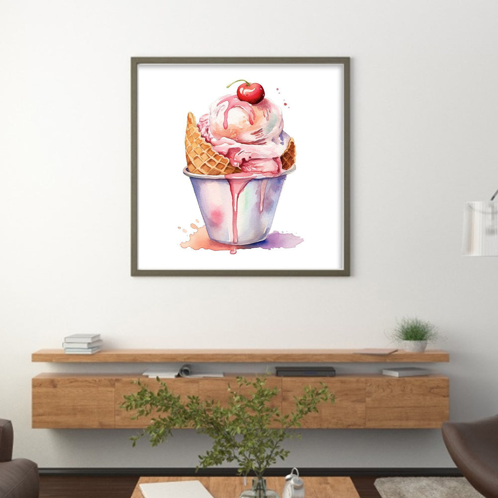 Ice Cream - 18CT Stamped Cross Stitch 30*30CM