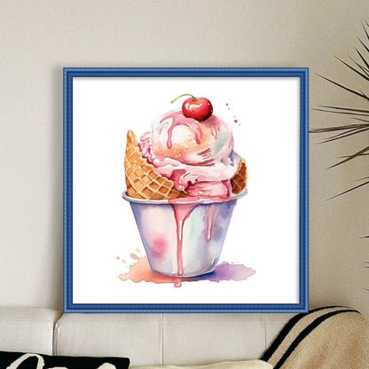 Ice Cream - 18CT Stamped Cross Stitch 30*30CM