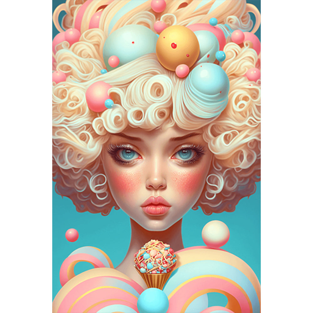 Candy Girl - Full AB Round Drill Diamond Painting 40*60CM