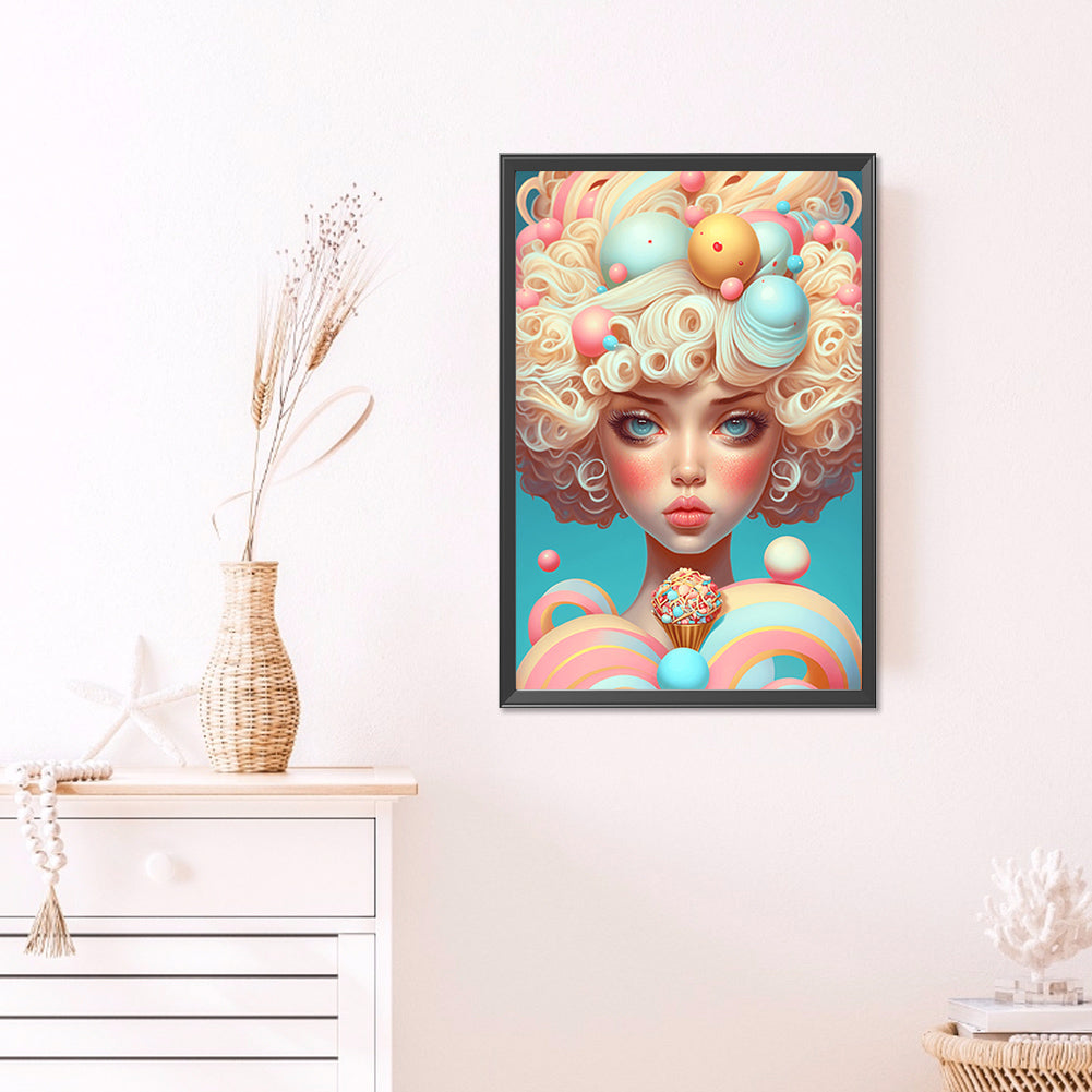 Candy Girl - Full AB Round Drill Diamond Painting 40*60CM