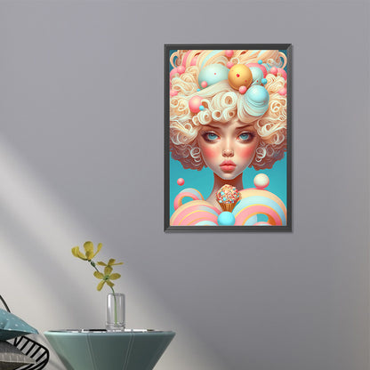 Candy Girl - Full AB Round Drill Diamond Painting 40*60CM