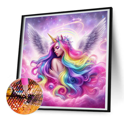 Rainbow Unicorn Girl - Full Round Drill Diamond Painting 30*30CM