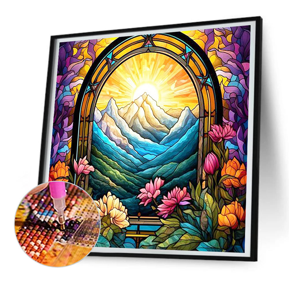 Glass Painting Scenery - Full Round Drill Diamond Painting 30*30CM