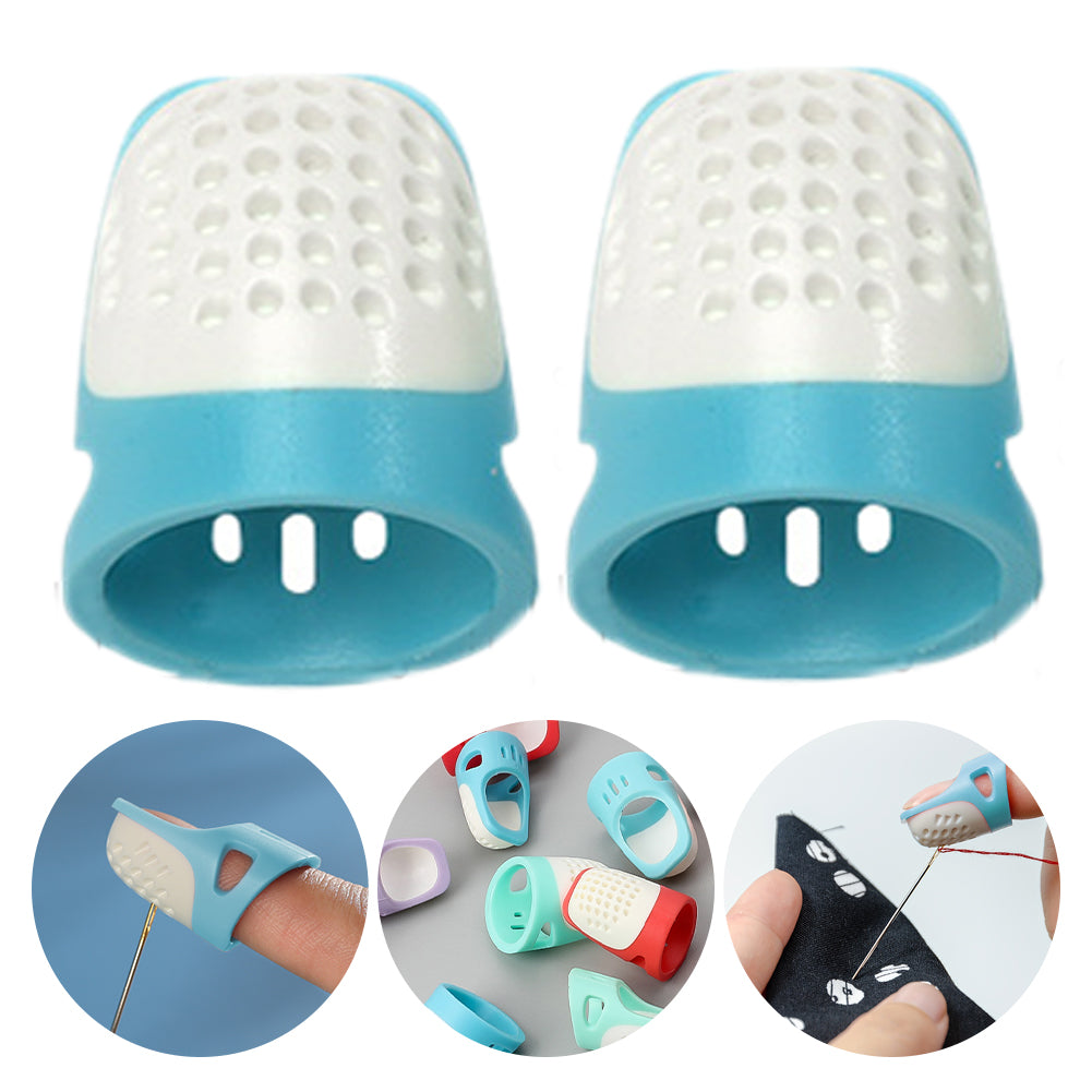 Sewing Thimble Finger Protector DIY Sewing Tool for Needlework (Blue Large)