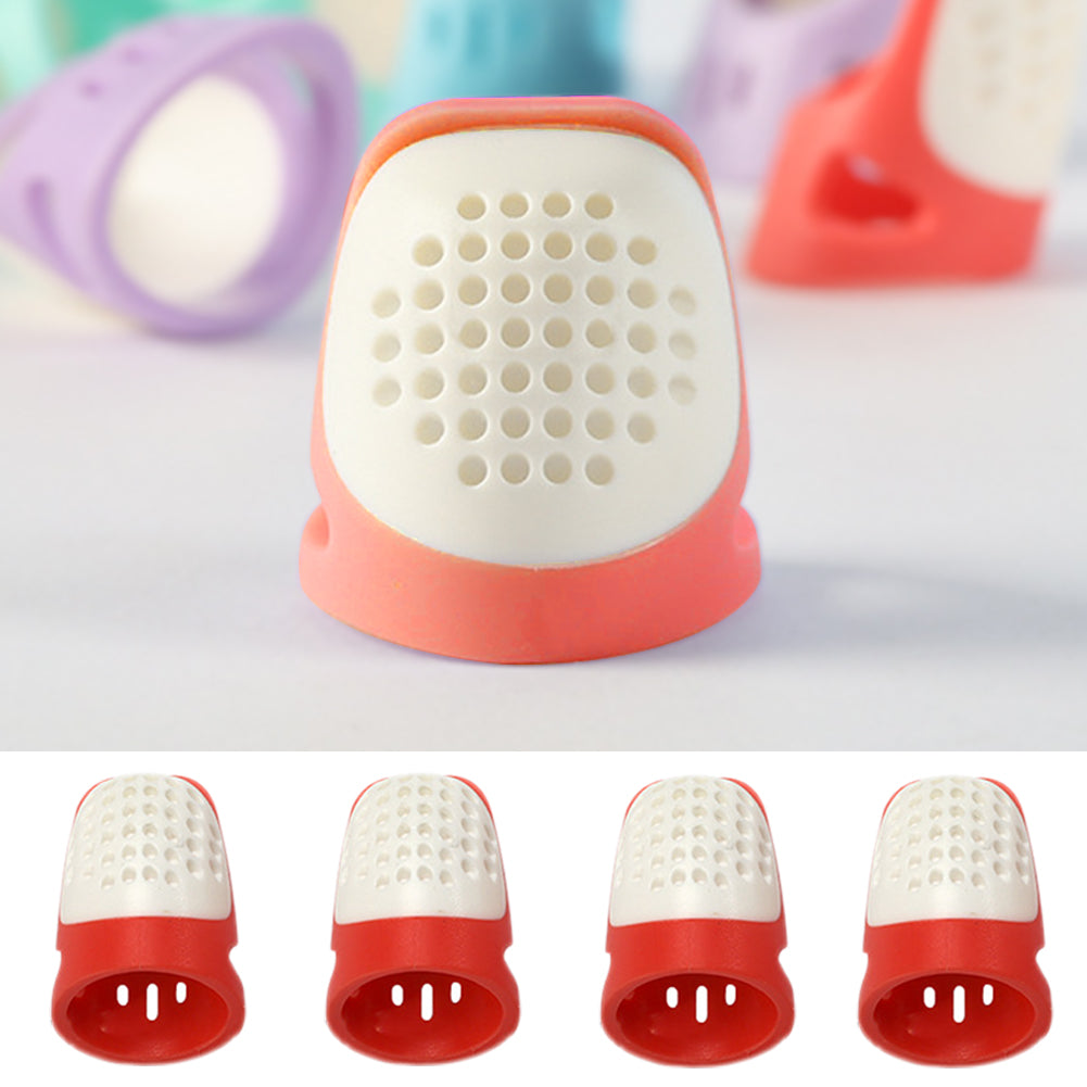 Sewing Thimble Finger Protector DIY Sewing Tool for Needlework (Red Small)