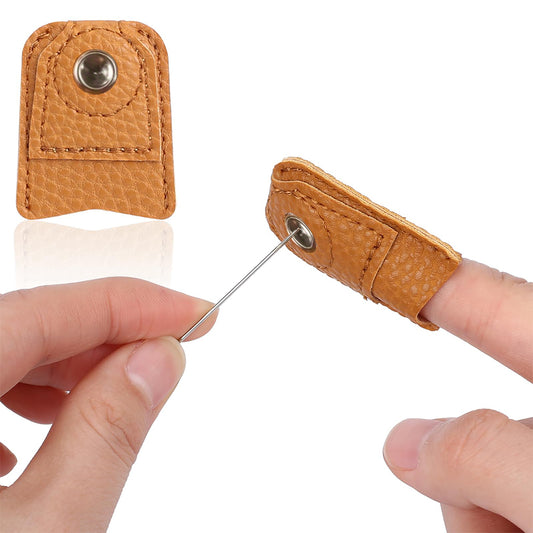 2 Pcs Finger Metal Shield Protector Needle Felting Knitting Guard(1Round 1Large)