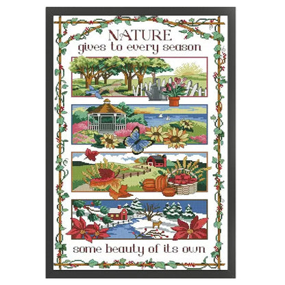 Rich Pastoral Seasons - 14CT Stamped Cross Stitch 38*58CM(Joy Sunday)