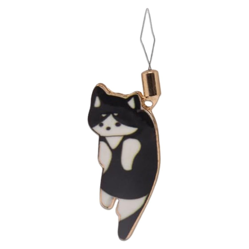 Cute Cat Magnetic Needle Holder Threader Household Magnetic Pin Holder (Black)