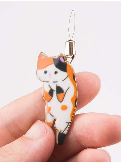 Cute Cat Magnetic Needle Holder Threader Household Magnetic Pin Holder (Orange)