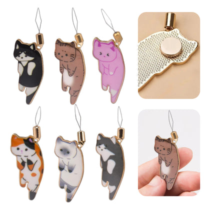 Cute Cat Magnetic Needle Holder Threader Household Magnetic Pin Holder (6 Pcs)