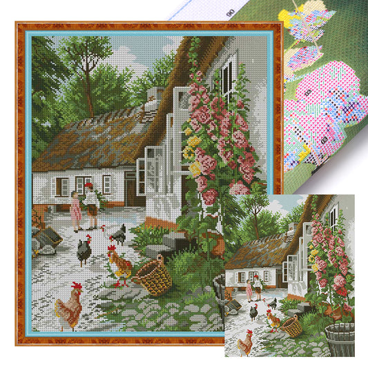 Farmhouse(2) - 14CT Stamped Cross Stitch 41*52CM(Joy Sunday)